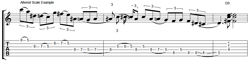 altered scale blues lick